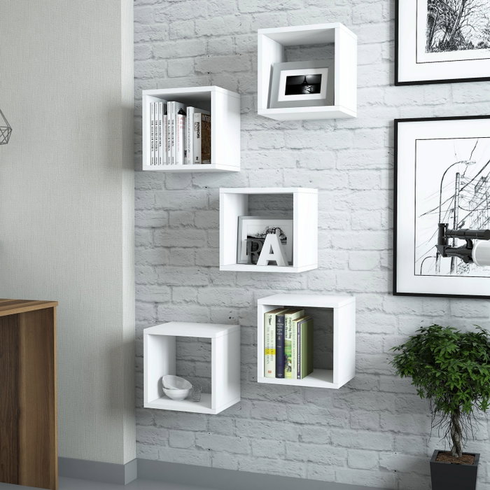Hanah Home Estantería de Pared Blanca (Pack de 5 Piezas) Hanah Home Estantería de Pared Blanca (Pack de 5 Piezas)
